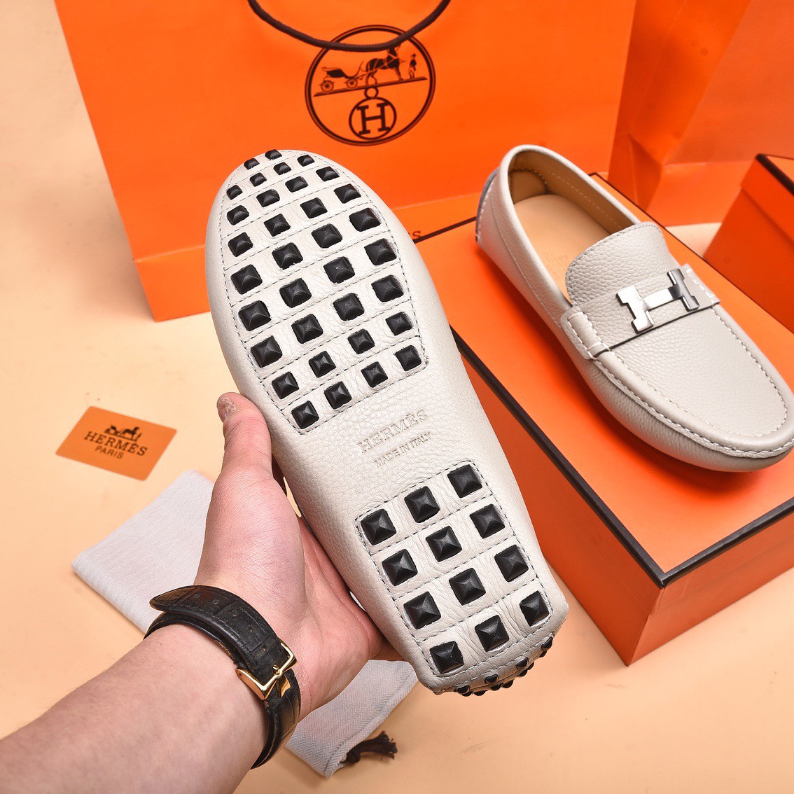 z3247013518293 892ac9cb0ff79c5f9534b9b84dd37b35 - Gi&agrave;y Nam Hermes Si&ecirc;u Cấp GNH2292