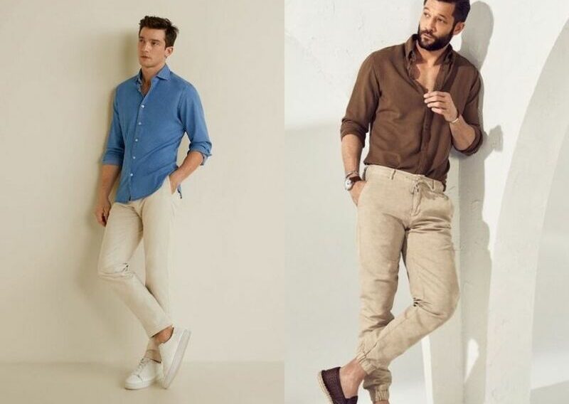 Cách phối đồ với áo sơ mi kaki nam đẹp, hợp thời trang 2023